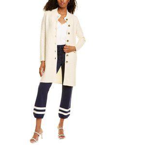 Sail to Sable Honeycomb Wool Cardigan/Duster, Creme Wool, Size XL
